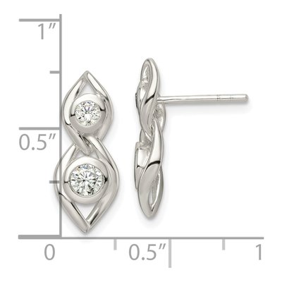 Sterling Silver CZ Dangle Earrings – view 5