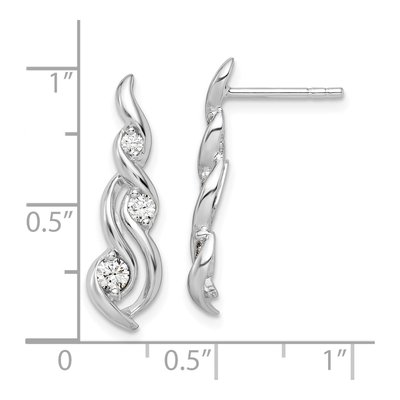 Sterling Silver CZ Twist Dangle Earrings – view 5