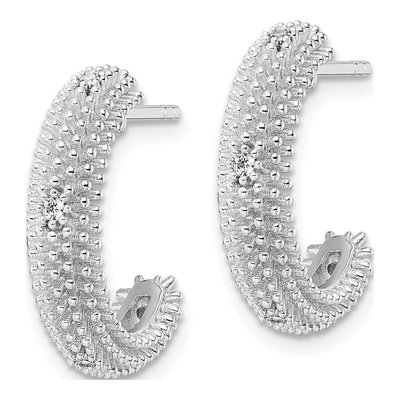 Sterling Silver 20mm CZ Hoop Earrings – view 3
