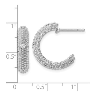 Sterling Silver 20mm CZ Hoop Earrings – view 5