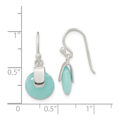 Sterling Silver Turquoise Circle Dangle Earrings – view 5