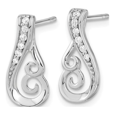 Sterling Silver CZ Dangle Earrings – view 3