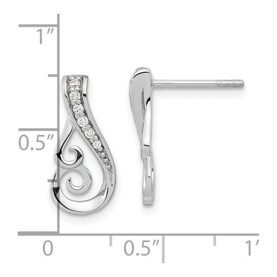 Sterling Silver CZ Dangle Earrings – view 5