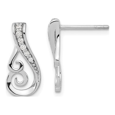 Sterling Silver CZ Dangle Earrings