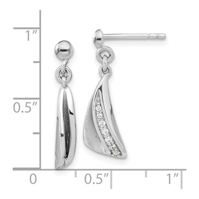 Sterling Silver CZ Dangle Earrings – view 5