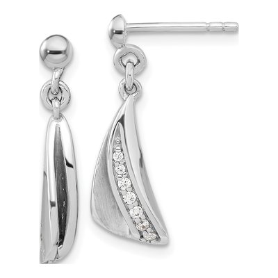 Sterling Silver CZ Dangle Earrings