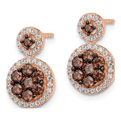 Rose Gold-Plated Sterling Silver CZ Fancy Dangle Earrings – view 3