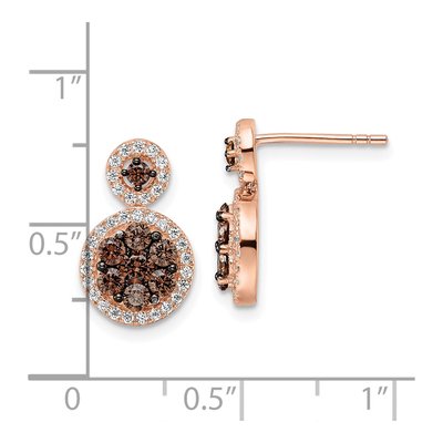 Rose Gold-Plated Sterling Silver CZ Fancy Dangle Earrings – view 5