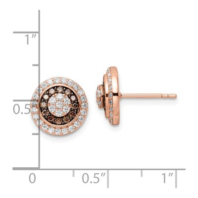 Rose Gold-Plated Sterling Silver Round CZ Fancy Stud Earrings – view 5