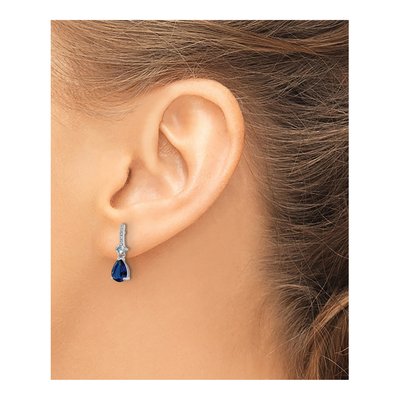 Sterling Silver CZ Glass Dangle Earrings – view 4