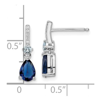 Sterling Silver CZ Glass Dangle Earrings – view 5