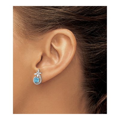 Sterling Silver CZ Butterfly Dangle Earrings – view 4