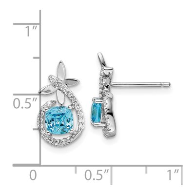 Sterling Silver CZ Butterfly Dangle Earrings – view 5