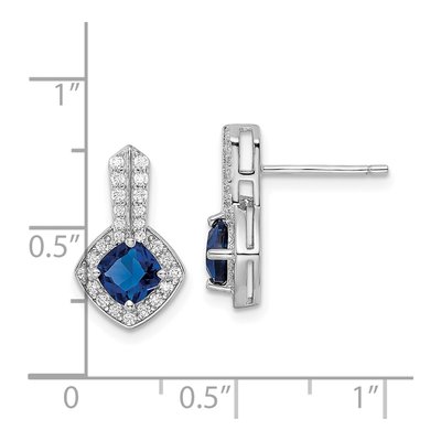 Sterling Silver CZ Glass Dangle Earrings – view 5