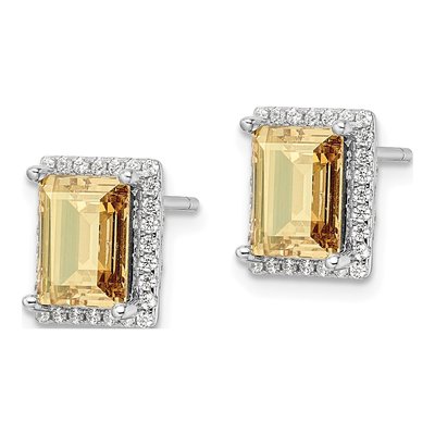 Sterling Silver Round CZ & Crystal Button Stud Earrings – view 3