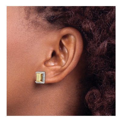 Sterling Silver Round CZ & Crystal Button Stud Earrings – view 4