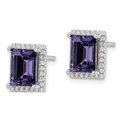 Sterling Silver Round CZ & Crystal Button Stud Earrings – view 3