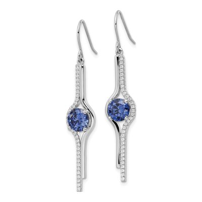 Sterling Silver CZ Dangle Earrings – view 3