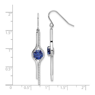 Sterling Silver CZ Dangle Earrings – view 5