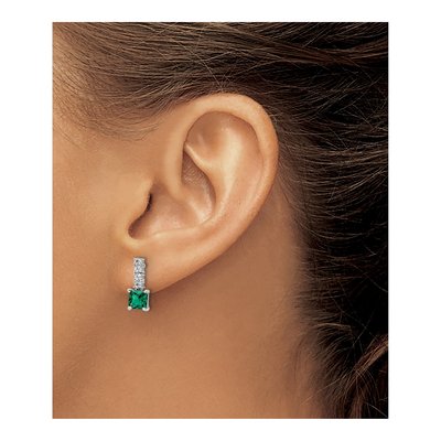 Sterling Silver CZ Dangle Earrings – view 4
