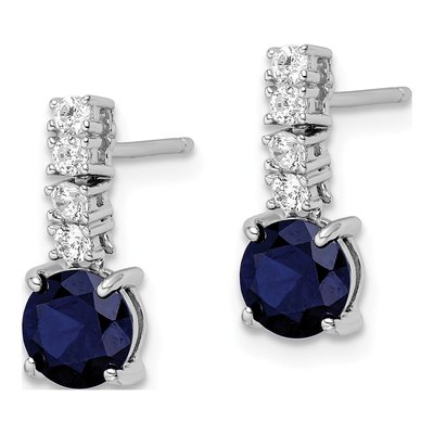 Sterling Silver CZ Dangle Earrings – view 3