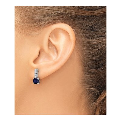 Sterling Silver CZ Dangle Earrings – view 4