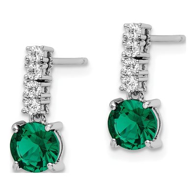 Sterling Silver CZ Dangle Earrings – view 3