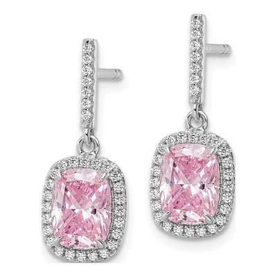Sterling Silver CZ Dangle Earrings – view 3