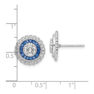 Sterling Silver CZ Round Stud Earrings – view 5