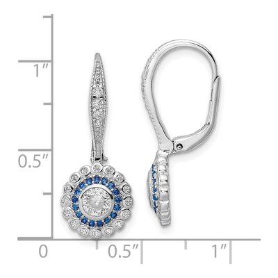 Sterling Silver CZ Leverback Earrings – view 5