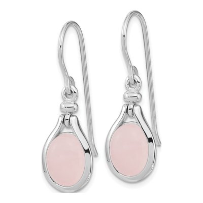 Sterling Silver Quartz Oval Dangle Earrings – view 3