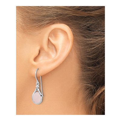 Sterling Silver Quartz Oval Dangle Earrings – view 4
