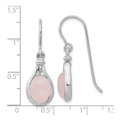 Sterling Silver Quartz Oval Dangle Earrings – view 5