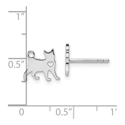 Sterling Silver Cat Stud Earrings – view 5