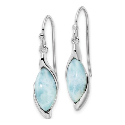 Sterling Silver Larimar Dangle Earrings – view 3