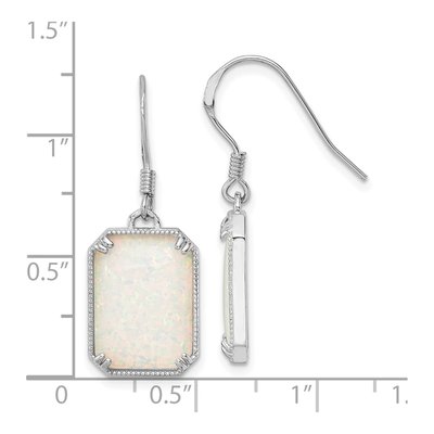 Sterling Silver Lab-Created Opal & CZ Dangle Earrings – view 5