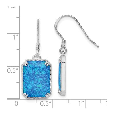 Sterling Silver Lab-Created Opal & CZ Dangle Earrings – view 5