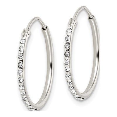 Sterling Silver 20mm Crystal Endless Hoop Earrings – view 3