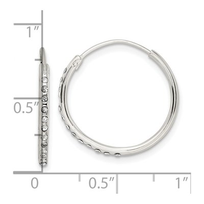 Sterling Silver 20mm Crystal Endless Hoop Earrings – view 5
