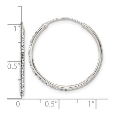 Sterling Silver 26mm Crystal Endless Hoop Earrings – view 5
