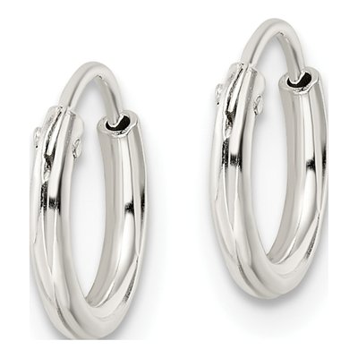 Sterling Silver 10mm Endless Tube Hoop Earrings – view 3