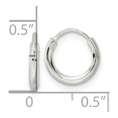 Sterling Silver 10mm Endless Tube Hoop Earrings – view 5