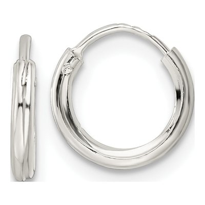 Sterling Silver 10mm Endless Tube Hoop Earrings