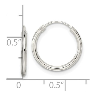 Sterling Silver 15mm Diamond-Cut Endless Hoop Earrings – view 5