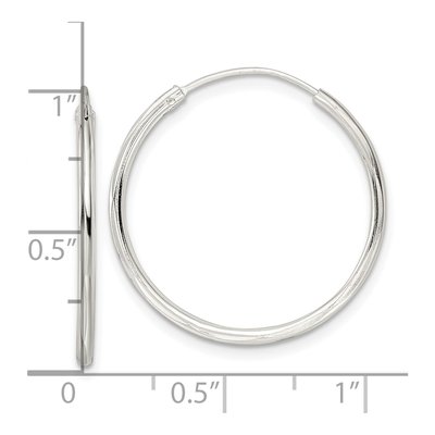 Sterling Silver 25mm Diamond-Cut Endless Hoop Earrings – view 5