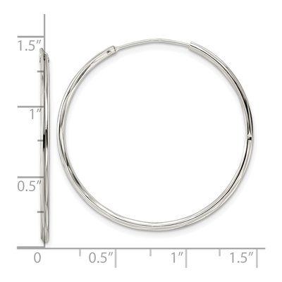 Sterling Silver 35mm Diamond-Cut Endless Hoop Earrings – view 5