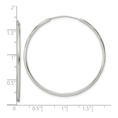 Sterling Silver 40mm Diamond-Cut Endless Hoop Earrings – view 5