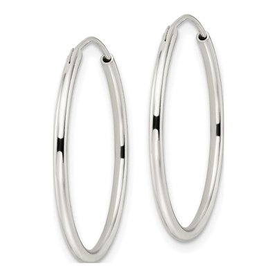Sterling Silver 25mm Endless Hoop Earrings – view 3