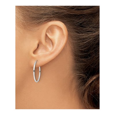 Sterling Silver 25mm Endless Hoop Earrings – view 4