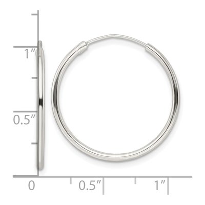Sterling Silver 25mm Endless Hoop Earrings – view 5
